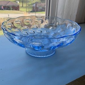 Vintage blue glass bowl